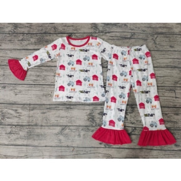Girls Farm Pajamas - Picture 1 of 1